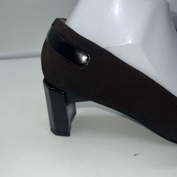 Stuart Weitzman Pumps Brown Fabric,  Block Heel, Women’s Sz 8AA - Picture 3 of 12